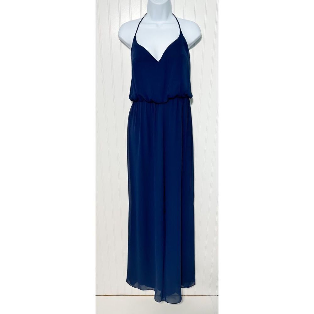 Hayley Paige Occasions Women's V-Neckline Style 5170 Jumpsuit‎ Blue Size 10